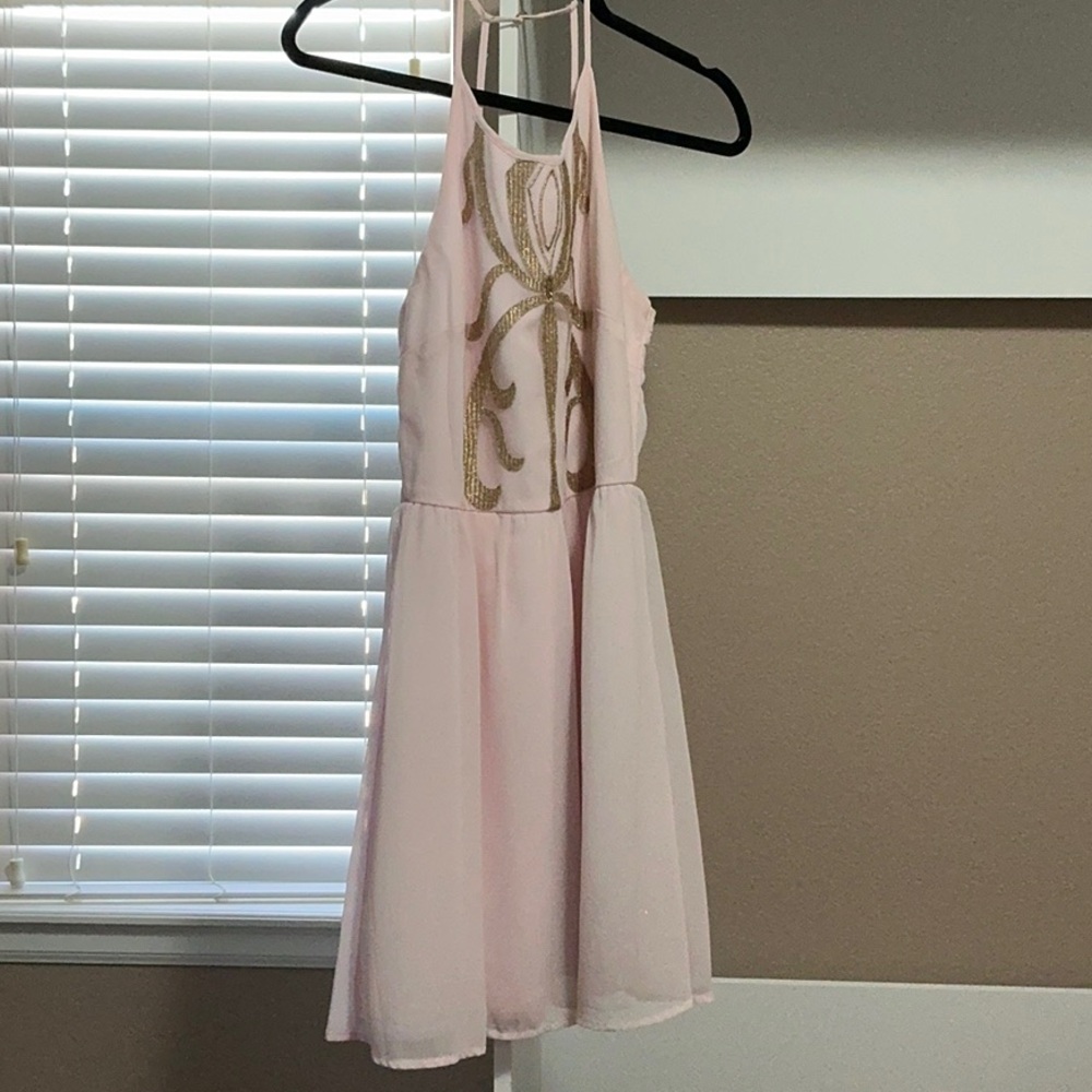 Alya Pink and Gold Mini Dress - Picture 8 of 8
